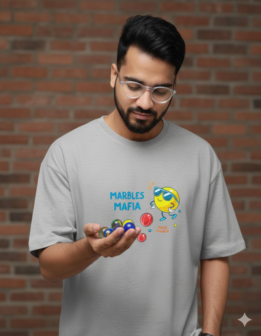 Marbles Mafia Unisex Oversized T-Shirt – Relive the Childhood Games