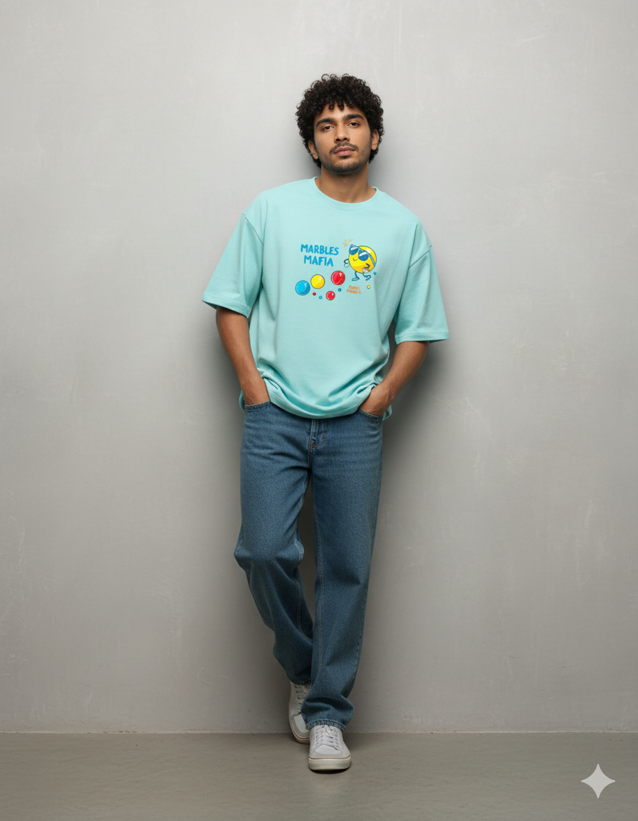 Marbles Mafia Unisex Oversized T-Shirt – Relive the Childhood Games