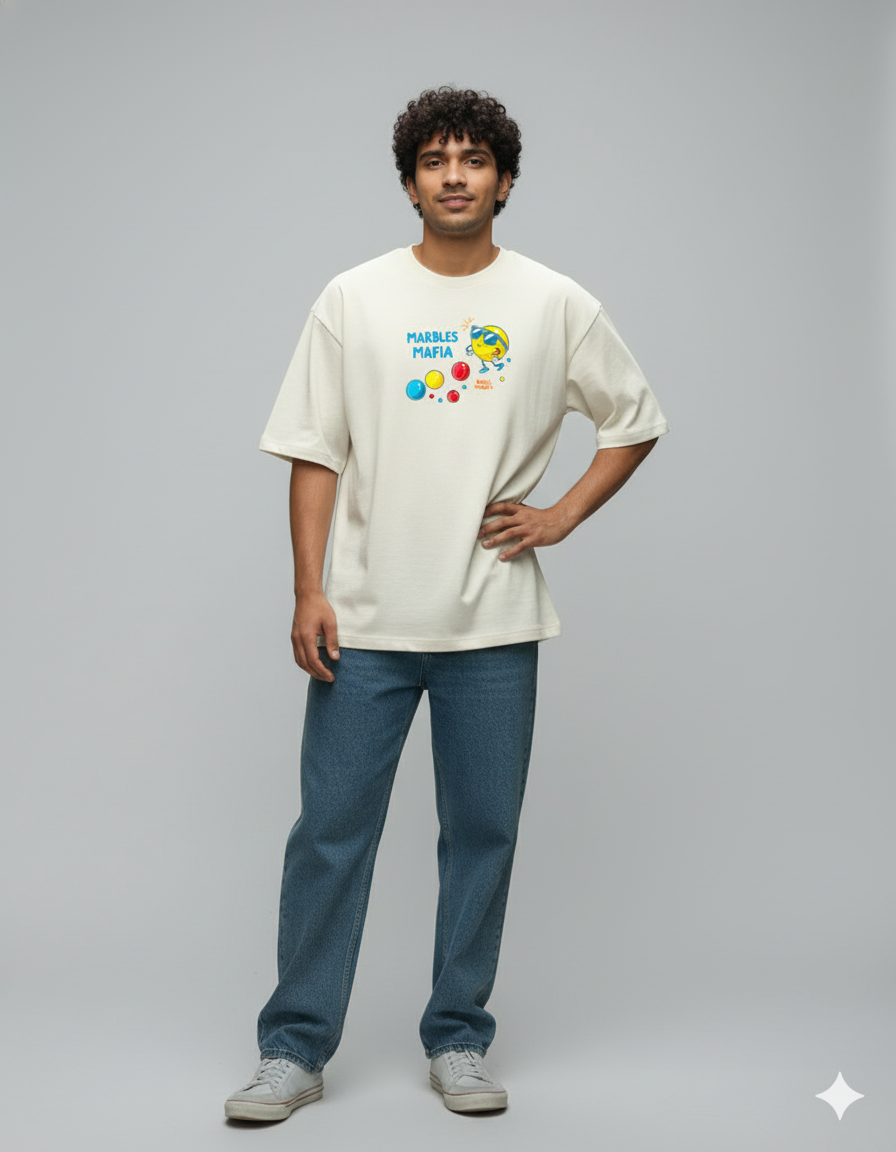 Marbles Mafia Unisex Oversized T-Shirt – Relive the Childhood Games
