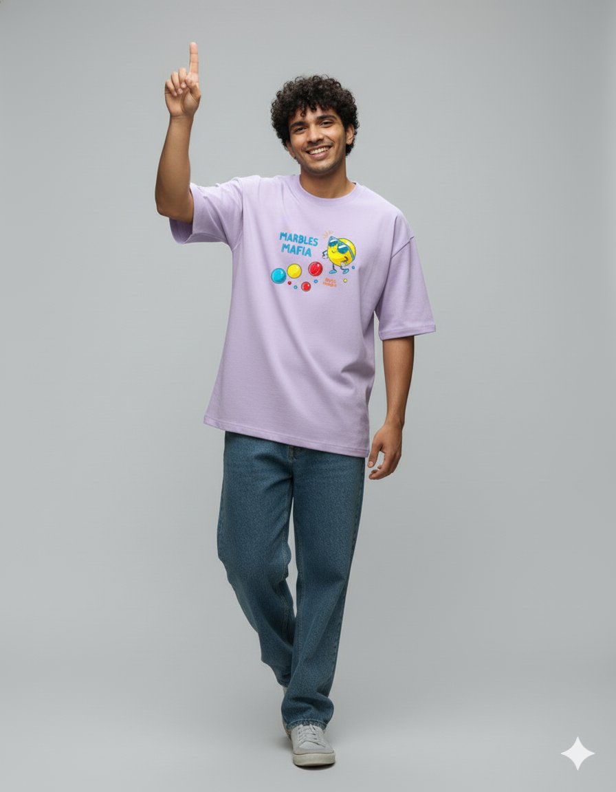 Marbles Mafia Unisex Oversized T-Shirt – Relive the Childhood Games