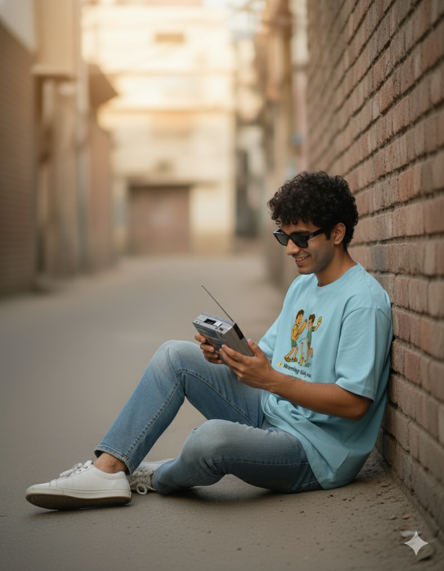 Gully Cricket Rules Tee – “Warning: Not ICC” Unisex Oversized T-Shirt