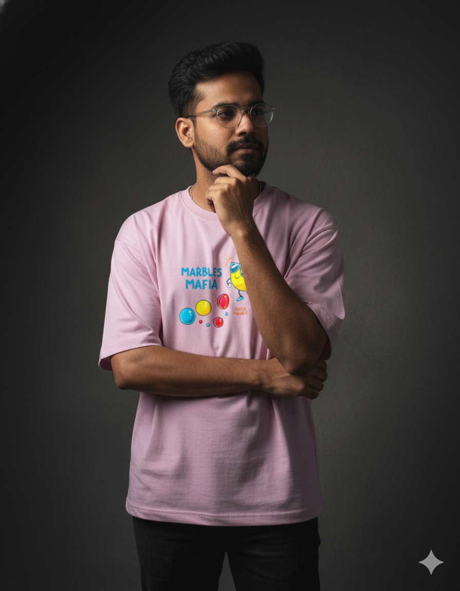 Marbles Mafia Unisex Oversized T-Shirt – Relive the Childhood Games