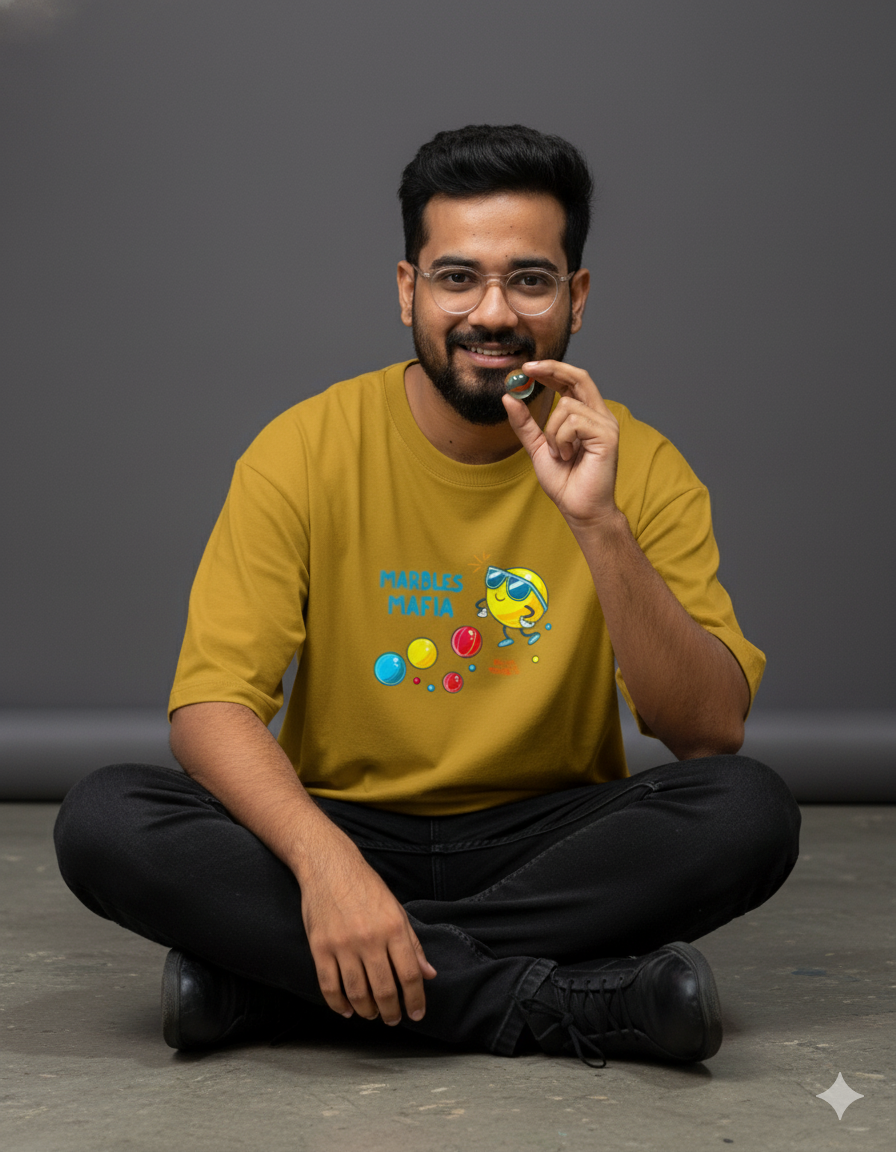 Marbles Mafia Unisex Oversized T-Shirt – Relive the Childhood Games