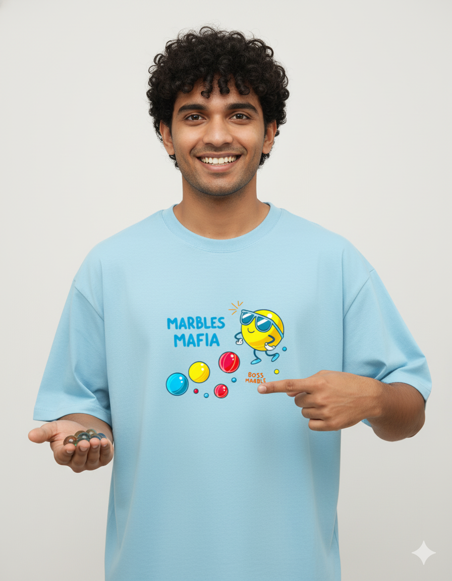 Marbles Mafia Unisex Oversized T-Shirt – Relive the Childhood Games