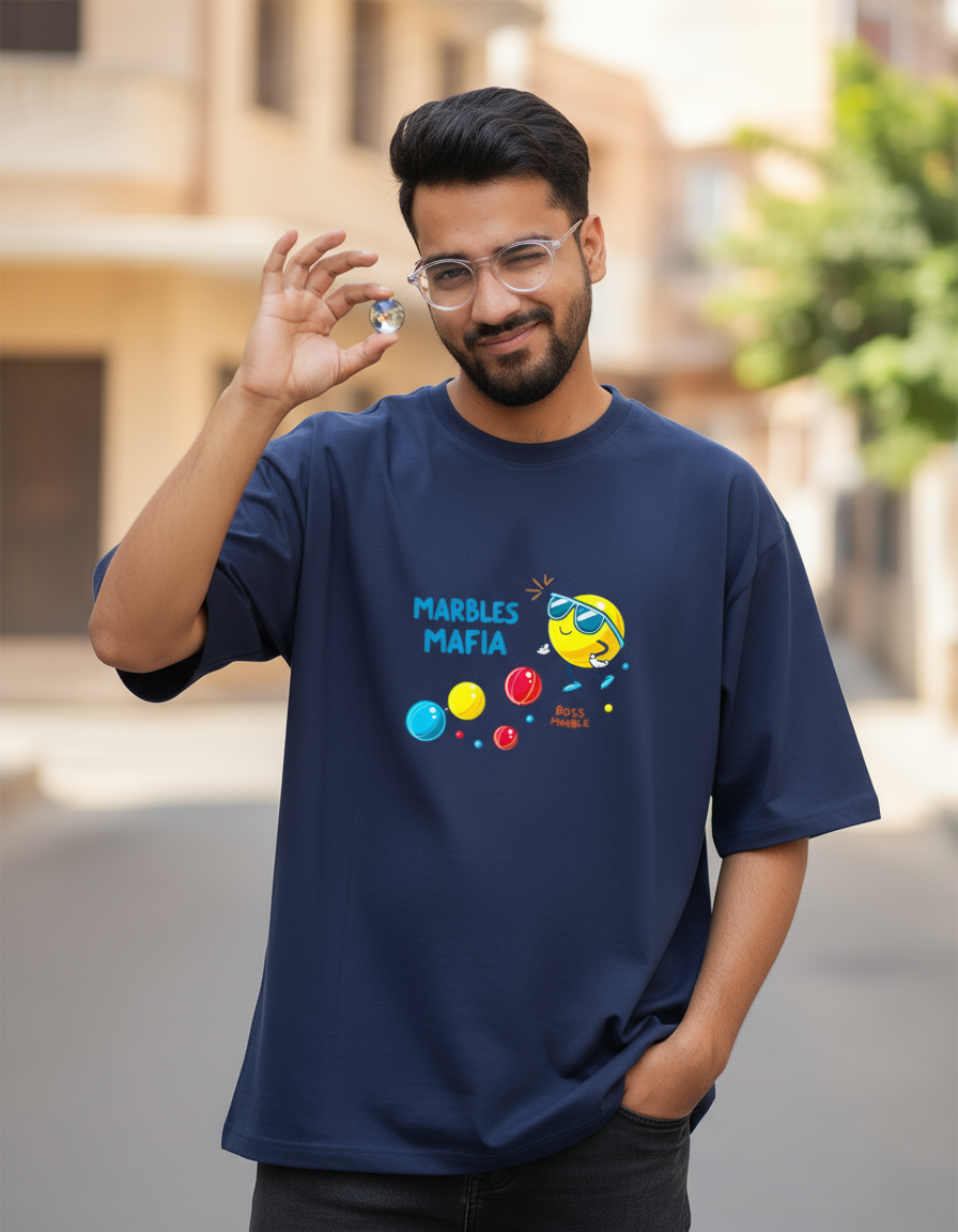 Marbles Mafia Unisex Oversized T-Shirt – Relive the Childhood Games